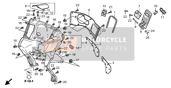 Honda FES150 2007 La caja interior para un 2007 Honda FES150